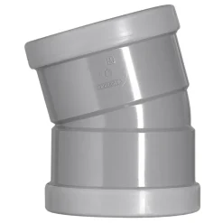 Afvoerbuizen & Hulpstukken|Toilet Onderdelen > Martens bocht 15° PVC grijs 2x manchet 110x110 mm