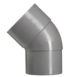 Goten & Regenpijpen > Martens PVC Bocht 45° Grijs Mof/ Verjongd 80 mm