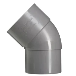 Goten & Regenpijpen > Martens PVC bocht 45° grijs mof/verjongd 100 mm