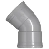 Rioleringsbuizen|Afvoerbuizen & Hulpstukken > Martens PVC bocht 45° grijs 2x manchet 110 mm