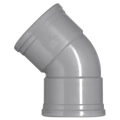 Rioleringsbuizen|Afvoerbuizen & Hulpstukken > Martens PVC bocht 45° grijs 2x manchet 110 mm