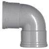Rioleringsbuizen|Afvoerbuizen & Hulpstukken > Martens PVC bocht 90° grijs 2x manchet 125 mm