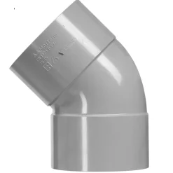 Rioleringsbuizen|Afvoerbuizen & Hulpstukken > Martens PVC bocht 45° grijs 2x mof 32 mm