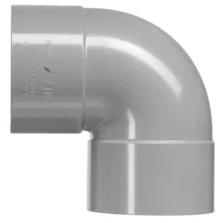Rioleringsbuizen|Afvoerbuizen & Hulpstukken > Martens PVC bocht 90° grijs 2x mof 125 mm