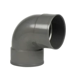 Rioleringsbuizen|Afvoerbuizen & Hulpstukken > Martens PVC bocht 90° grijs 2x mof 110 mm