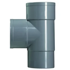 Goten & Regenpijpen > Martens PVC T-stuk 90° Grijs Mof/ Verjongd 70 x 70 mm