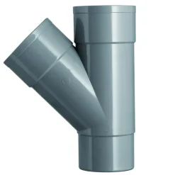 Goten & Regenpijpen > Martens PVC T-stuk 45° Mof/ Verjongd 70 x 70 mm