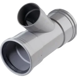 Rioleringsbuizen|Afvoerbuizen & Hulpstukken > Martens PVC T-stuk 45° 2x manchet 110x75 mm