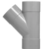 Rioleringsbuizen|Afvoerbuizen & Hulpstukken > Martens PVC T-stuk 45° 3x mof 32x32 mm grijs