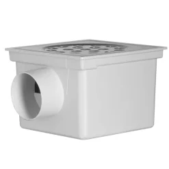 Afvoerbuizen & Hulpstukken > Martens Vloerput met Zij-uitlaat 20 x 20 cm met RVS Deksel