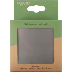 Schakelaars > Schneider Electric Merten D-Life inbouw wisselschakelaar edelstaal