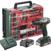 Accuboormachines|Boormachines > Metabo 18V accuboormachine BS18 incl. 2 accu's 2.0Ah + lader en accessoire-set in koffer