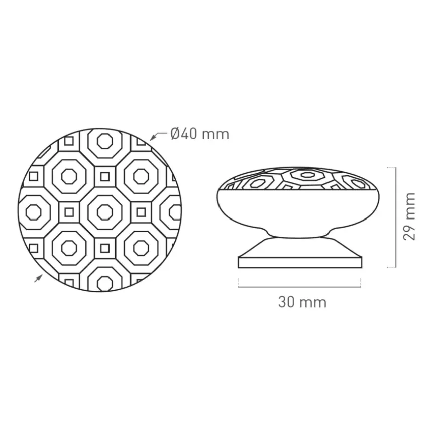 Meubelgreep knop Beyza 40MM porselein messing