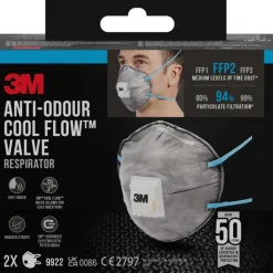 Persoonlijke Bescherming > 3M fijn stof masker cupvorm met uitademventiel tegen geuren