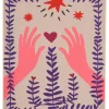 muurdecoratie hand roze FSC Mix - l40xb50xh3cm