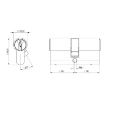 Cilinders|Cilinders > Nemef cilinder messing voor deuren zonder veiligheidseis 60 mm gelijksluitend - 2 stuks incl. 6 sleutels