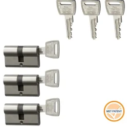 Cilinders|Cilinders > Nemef veiligheidscilinder NF3+ 30/30 mm SKG 3-sterren gelijksluitend (3 stuks)