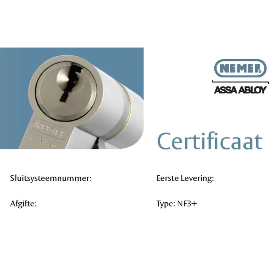 Cilinders|Cilinders > Nemef veiligheidscilinder NF3+ 30/30 mm SKG 3-sterren gelijksluitend (4 stuks)