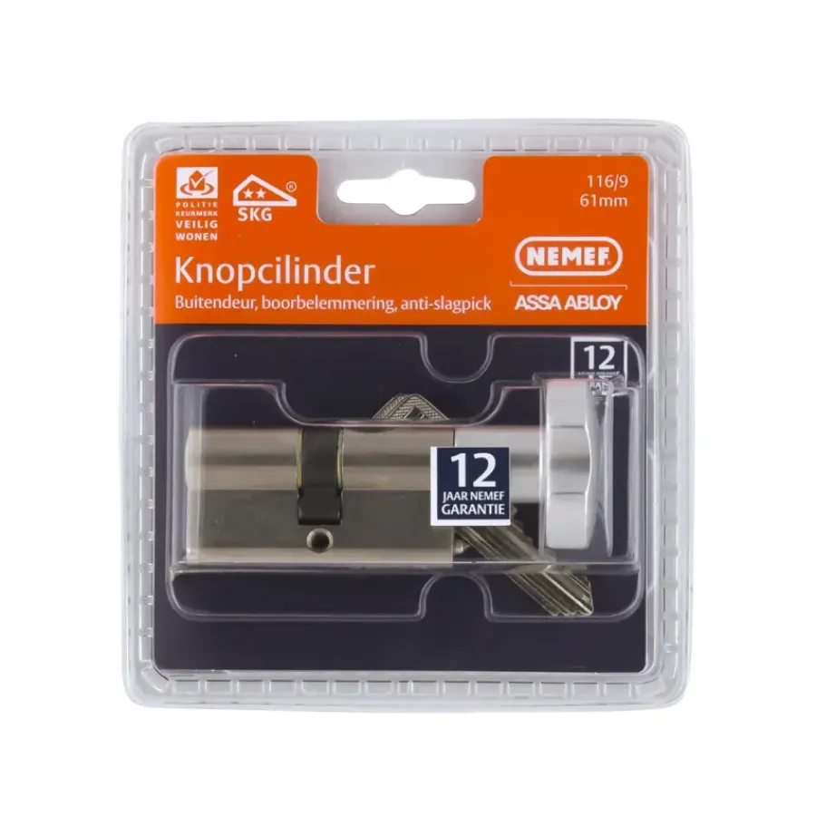 Cilinders|Cilinders > Nemef veiligheidsknopcilinder NF2 30/30 mm SKG 2-sterren