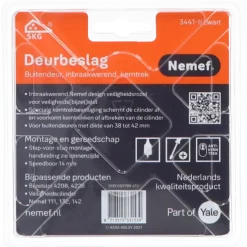 Deurbeslag Buitendeur|Deurbeslag Buiten > Nemef veiligheidsrozet 3441-II zwart rond 60mm SKG***