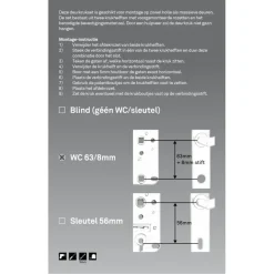 Deurbeslag Binnendeur|Deurklinken > Novidade deurkrukset Parijs ovaal schild met vrij-bezet sluiting 63/8 mm zwart RVS