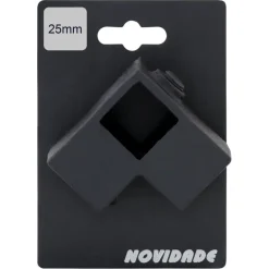 Novidade steigerbuis koppelstuk vierkant hoekstuk zwart ø 25 mm