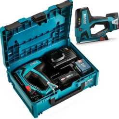 Tackers > Novus 18V tacker J-551 systembox incl. 2.0Ah accu + oplader en draadnieten