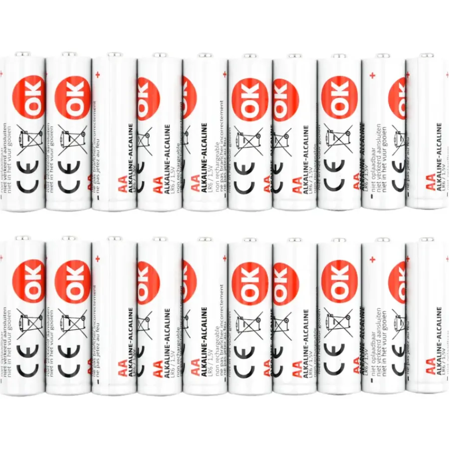 Batterijen > OK Batterij Alkaline AA 20 stuks