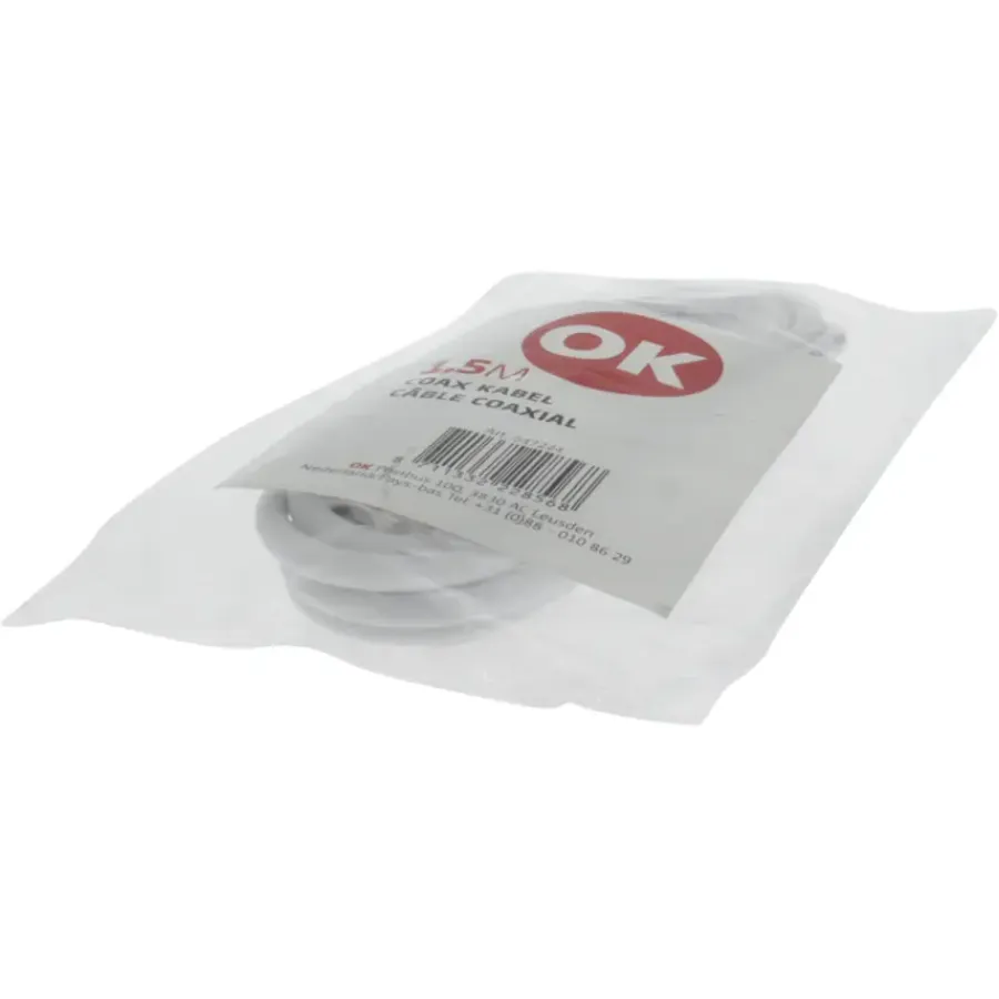 Audio & Video Accessoires > OK Coax Snoer 1,5 Meter Wit
