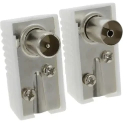 Audio & Video Accessoires > OK Coax stekkerset male/female wit