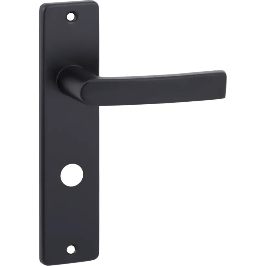 Deurbeslag Binnendeur|Deurklinken > OK deurkruk set Bl recht schild vrij-bezet sluiting 63/8 mm zwart aluminium