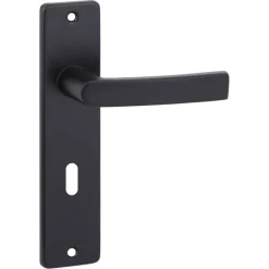 Deurbeslag Binnendeur|Deurklinken > OK deurkruk set Bl recht schild sleutelgat 56 mm zwart aluminium