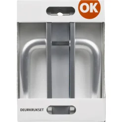 Deurbeslag Binnendeur|Deurklinken > OK deurkruk set ovaal blind schild aluminium