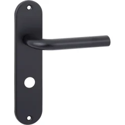Deurbeslag Binnendeur|Deurklinken > OK deurkrukset Ovaal kortschild WC 63/8mm aluminium zwart