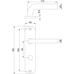 Deurbeslag Binnendeur|Deurklinken > OK deurkrukset Ovaal kortschild WC 63/8mm aluminium zwart