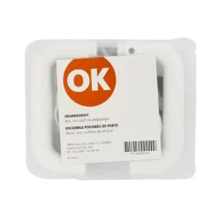 Deurbeslag Binnendeur|Deurklinken > OK deurkruk set rond rozet wit plastic