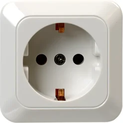Opbouw Schakelmateriaal|Stopcontacten & Overige Contactdozen > OK enkel geaard stopcontact opbouw wit