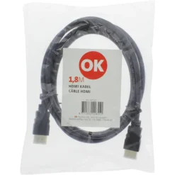 Audio & Video Accessoires > OK HDMI kabel 1.8 meter zwart