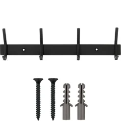 OK kapstok 4 haken Yana zwart 330 mm