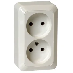 Opbouw Schakelmateriaal|Stopcontacten & Overige Contactdozen > OK stopcontact opbouw dubbel wit