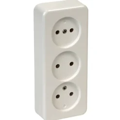 Opbouw Schakelmateriaal|Stopcontacten & Overige Contactdozen > OK stopcontact opbouw 3-voudig wit