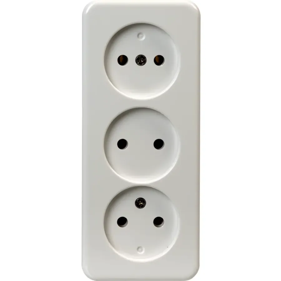 Opbouw Schakelmateriaal|Stopcontacten & Overige Contactdozen > OK stopcontact opbouw 3-voudig wit