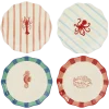 Ontbijtbord rood 4 assorti - h2xd21cm - per stuk