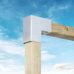 Houtverbinders|Houtverbinders > Geen Paalverbinder voor pergola hoekstuk 2-kants 7x7 cm gegalvaniseerd
