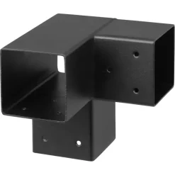 Houtverbinders|Houtverbinders > Geen Paalverbinder voor pergola hoekstuk 3-kants 7x7 cm zwart
