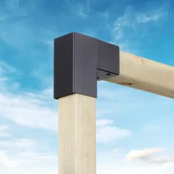 Houtverbinders|Houtverbinders > Geen Paalverbinder voor pergola hoekstuk 2-kants 7x7 cm zwart