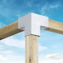 Houtverbinders|Houtverbinders > Geen Paalverbinder voor pergola hoekstuk 3-kants 9x9 cm gegalvaniseerd