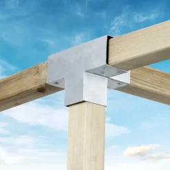 Houtverbinders|Houtverbinders > Geen Paalverbinder voor pergola T-verbindingsstuk 4-kants 7x7 cm gegalvaniseerd