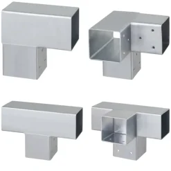 Houtverbinders|Houtverbinders > Geen Paalverbinder voor pergola T-verbindingsstuk 4-kants 7x7 cm gegalvaniseerd