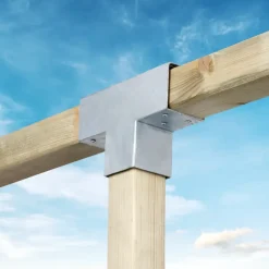 Houtverbinders|Houtverbinders > Geen Paalverbinder voor pergola T-verbindingsstuk 3-kants 7x7 cm gegalvaniseerd